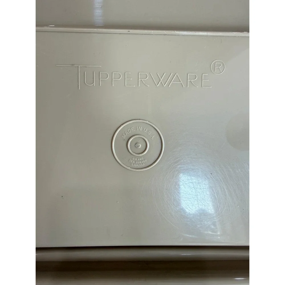 Tupperware Deviled Egg Keeper Vintage 723 Tan White 16 Slot  Retro MCM